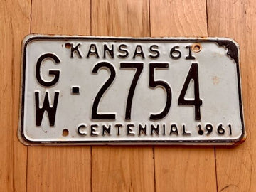 1961 Kansas License Plate