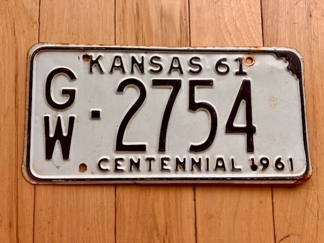 1961 Kansas License Plate