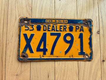 1953 Pennsylvania Dealer License Plate