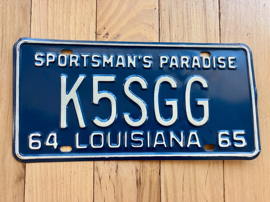 1964 1965 Louisiana Amateur Radio License Plate