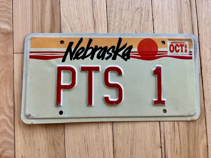 1988 Nebraska Vanity License Plate -PTS 1