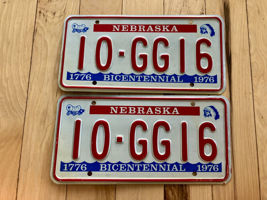 Pair Of 1976 Nebraska License Plates