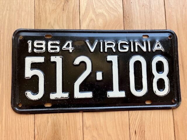 1964 Virginia License Plate