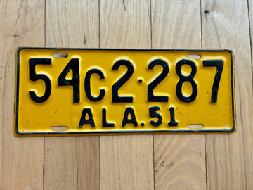 1951 Alabama License Plate