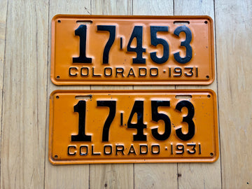 Pair of 1931 Colorado License Plates