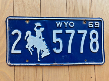 1969 Wyoming License Plate