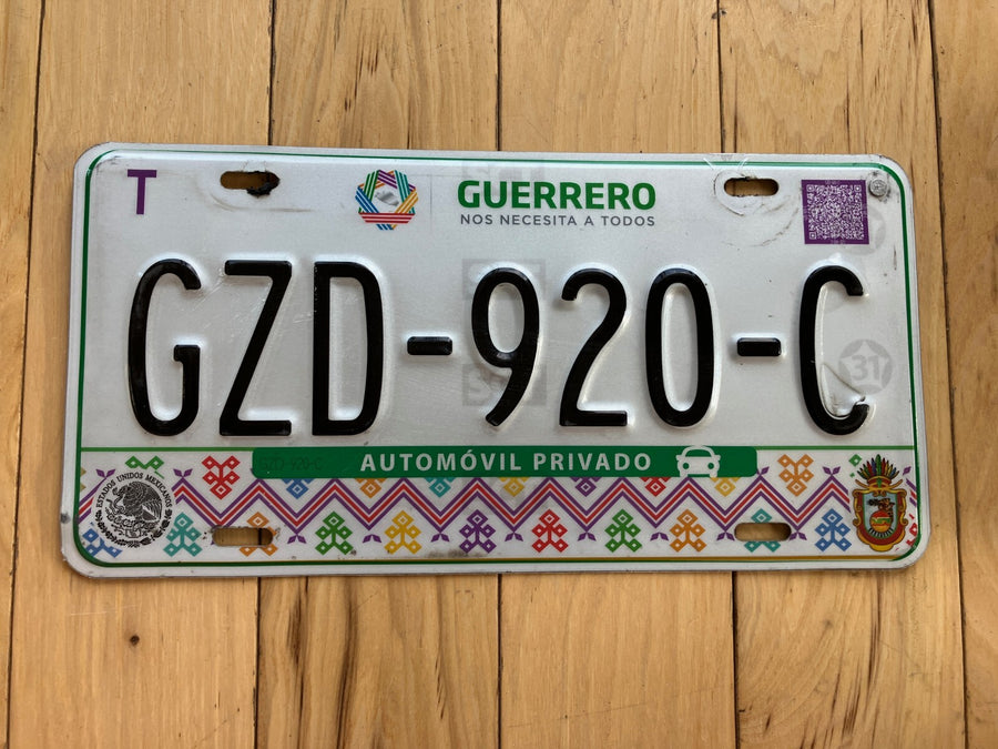 2016 Guerrero Mexico License Plate