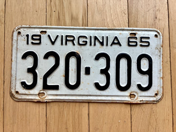 1965 Virginia License Plate
