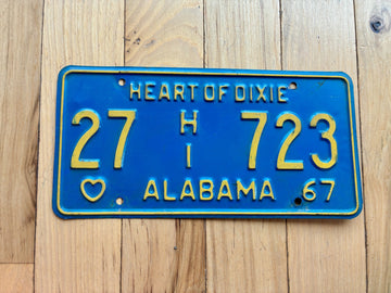 1967 Alabama License Plate