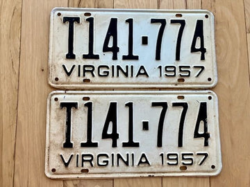 Pair of 1957 Virginia Truck License Plates