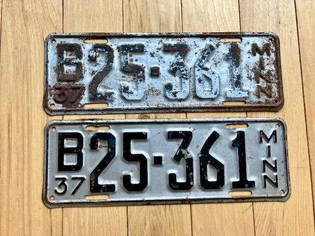 Pair of 1937 Minnesota License Plates