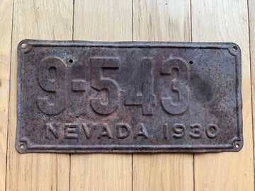 1930 Nevada License Plate