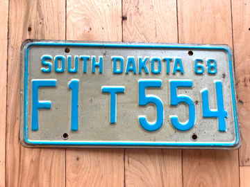 1968 South Dakota License Plate