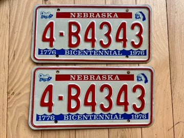 Pair of 1976 Nebraska License Plates