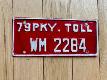 1979 Connecticut Parkway Toll License Plate