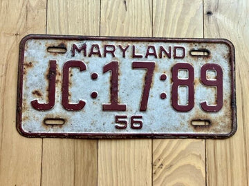 1956 Maryland License Plate