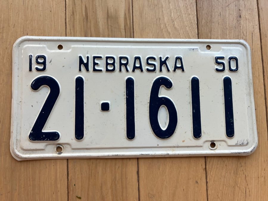1950 Nebraska License Plate