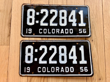 Pair of 1956 Colorado License Plates