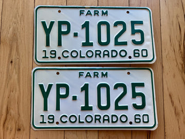 Pair of 1960 Colorado Farm License Plates