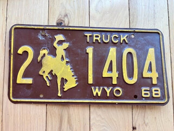 1968 Wyoming Truck License Plate
