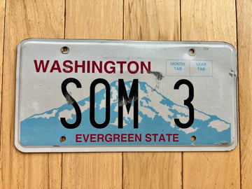2021 Washington State Vanity License Plate - SOM 3