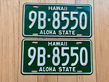 1961-1968 Pair of Hawaii License Plates