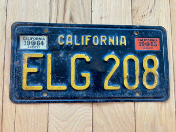 1964 1965 California License Plate