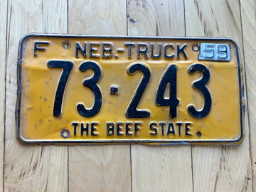 1959 Nebraska Farm Truck License Plate