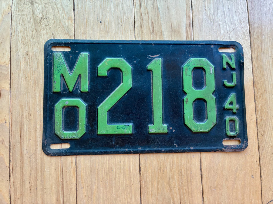 1940 New Jersey License Plate