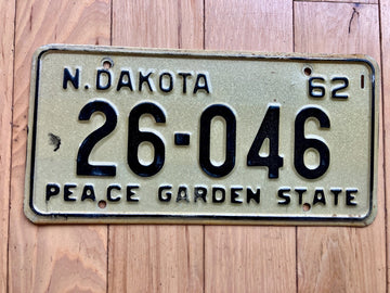 1962 North Dakota License Plate