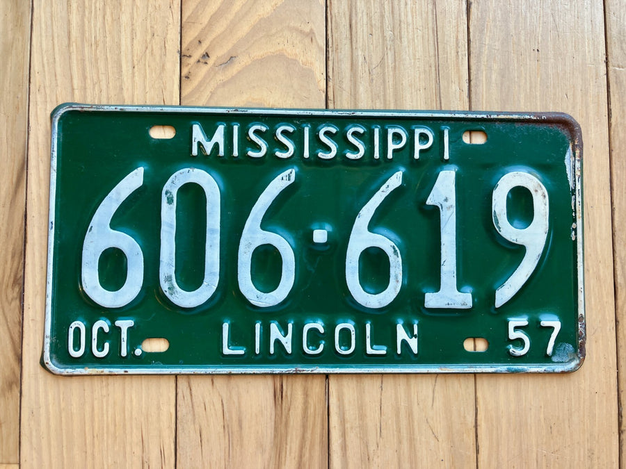 1957 Mississippi Lincoln County License Plate