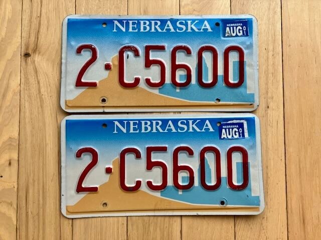 Pair of 2001 Nebraska License Plates