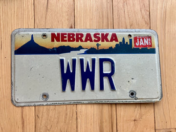 1995 Nebraska Vanity License Plate - WWR