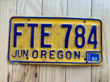 1983 Oregon License Plate
