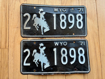 1971 Pair of Wyoming License Plates