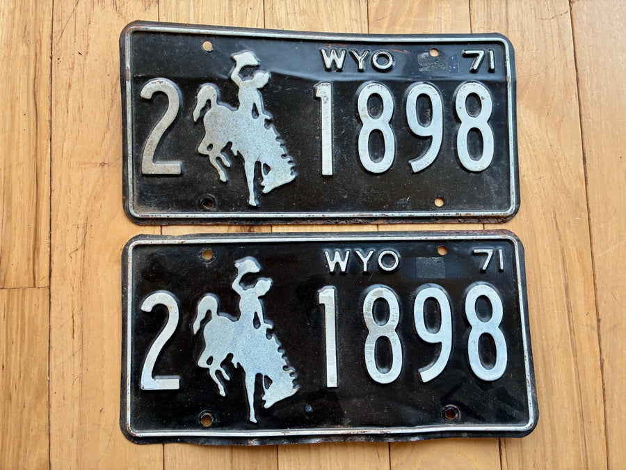 1971 Pair of Wyoming License Plates