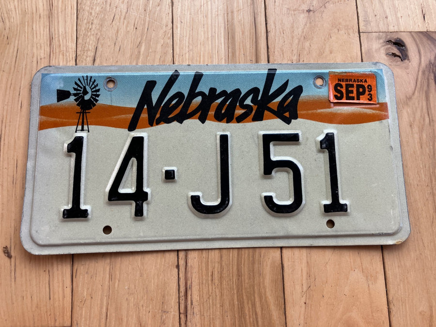 1993 Nebraska License Plate