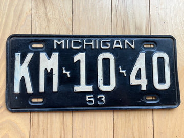 1953 Michigan License Plate