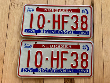 Pair Of 1976 Nebraska License Plates