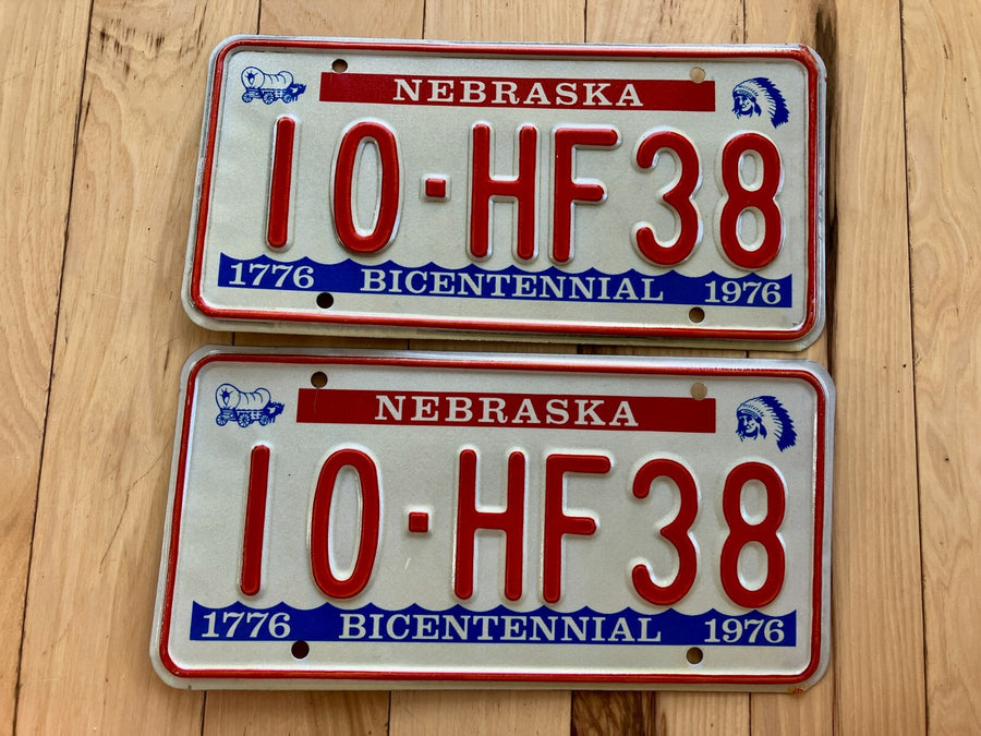 Pair Of 1976 Nebraska License Plates