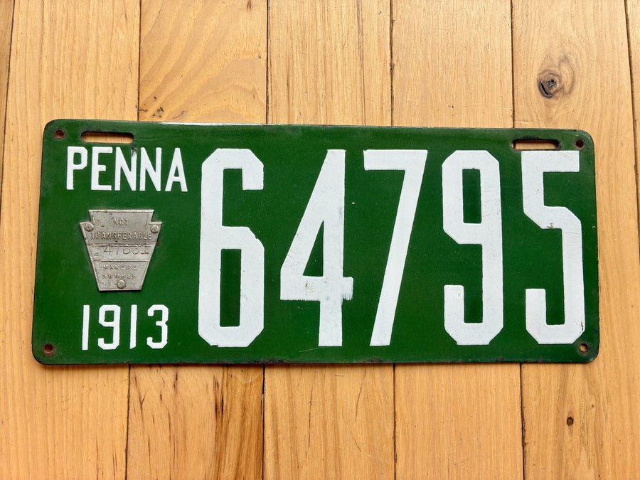 1913 Pennsylvania License Plate