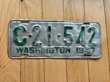 1947 Washington State License Plate