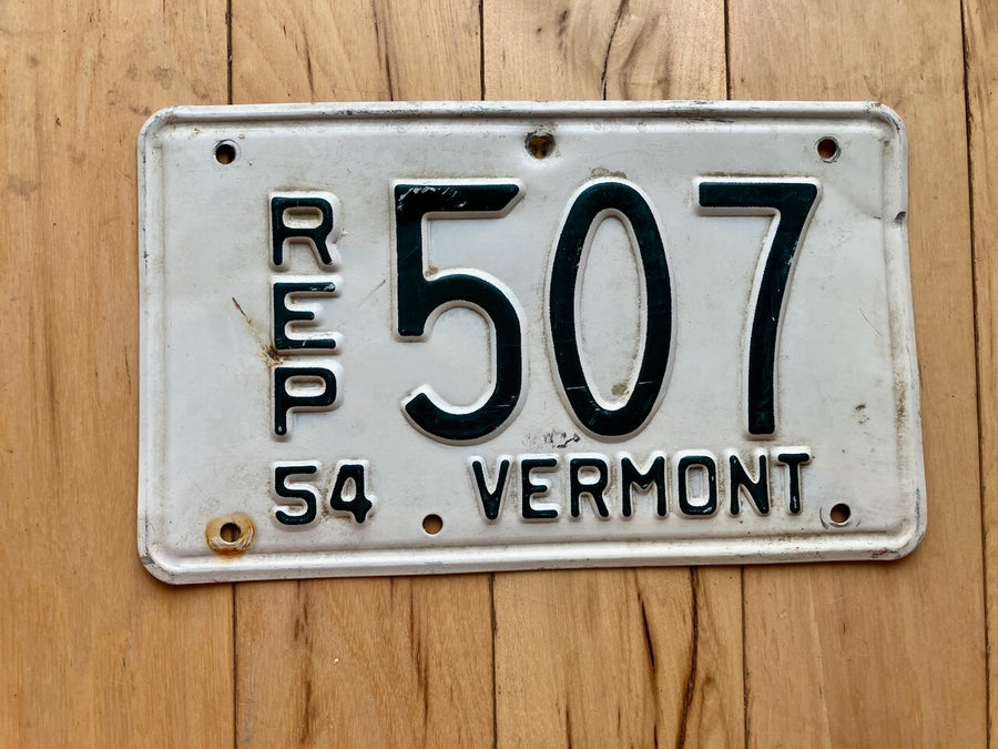 1954 Vermont Repairer License Plate