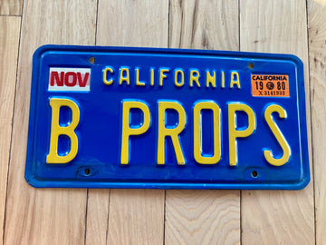 1980 California Vanity License Plate - B PROPS