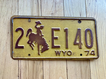 1974 Wyoming License Plate