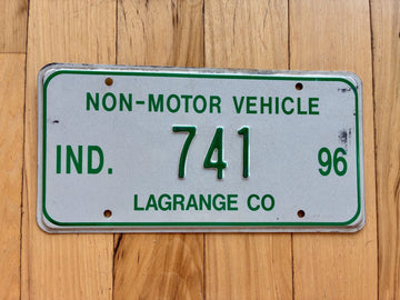 1996 Indiana Non Motor Vehicle/ Buggy License Plate
