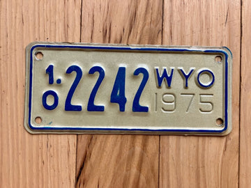 1975 Wyoming Motorcycle License Plate