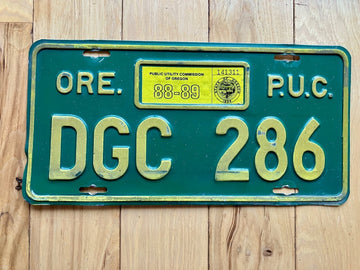 1988 Oregon Public Utilities Commission License Plate