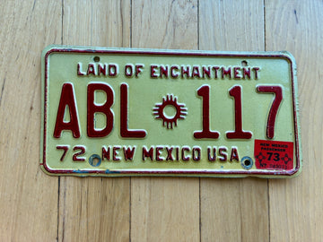 1972 1973 New Mexico License Plate