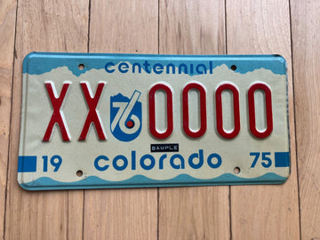 1975 1976 Colorado Sample License Plate